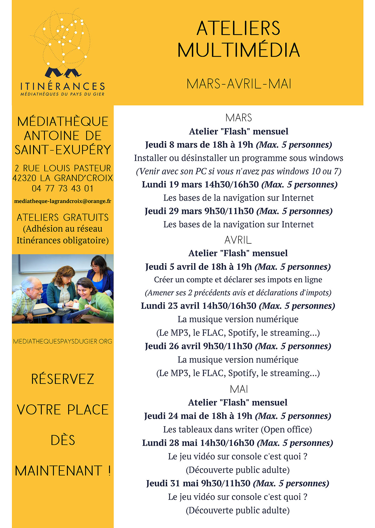 affiche ateliers multimedia 03 04 05