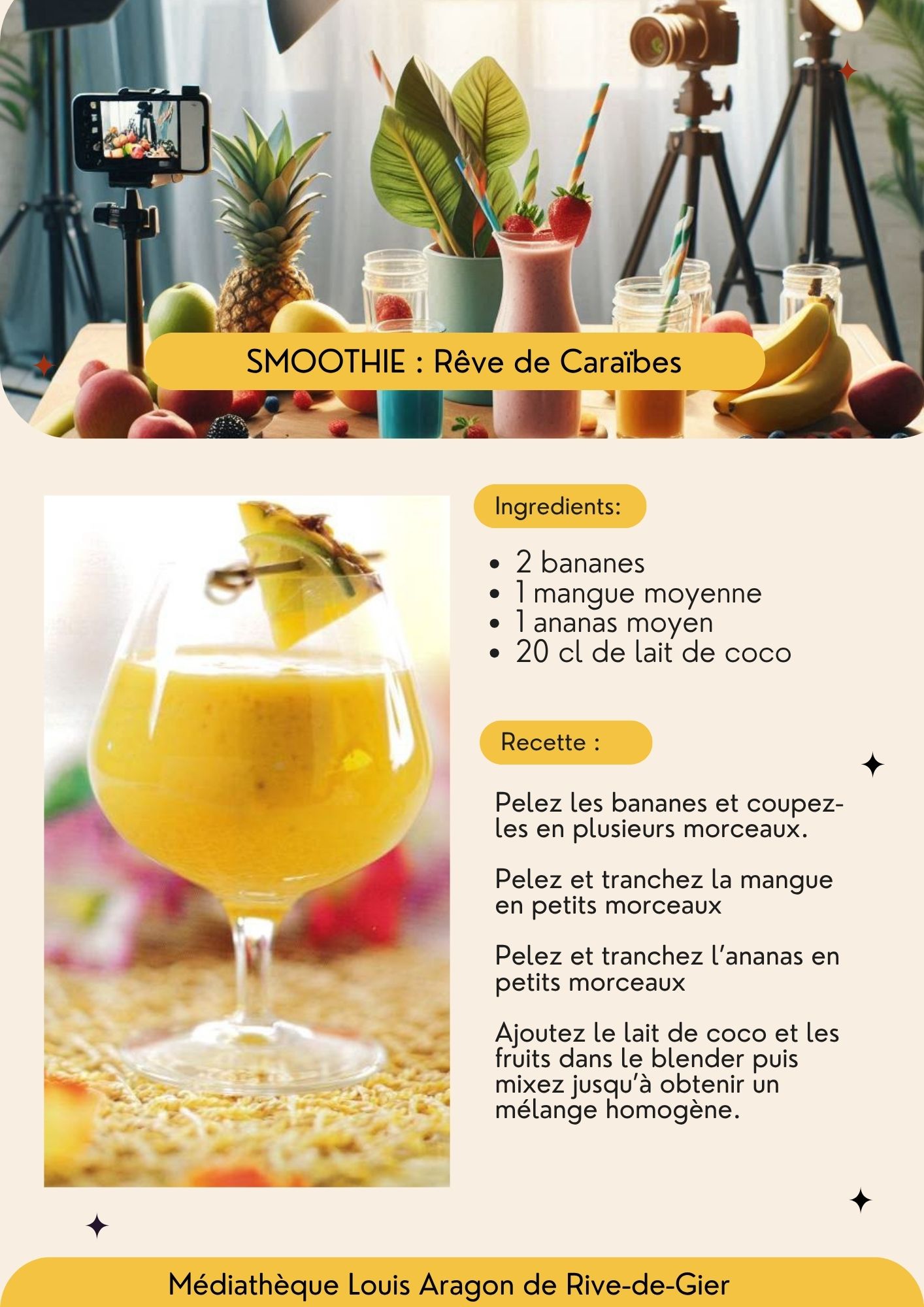 Recette smoothie délice des caraïbles